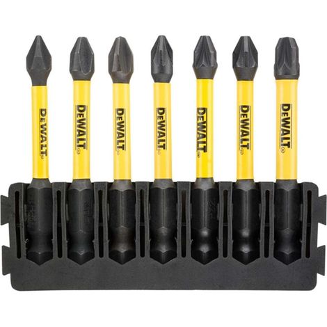 DEWALT LOT DE 7 EMBOUTS DE TOURNEVIS FLEXTORQ PHILLIPS ET POZI DT70819-QZ