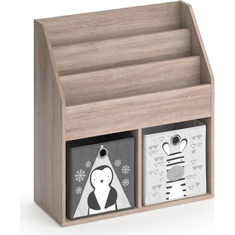 Estantería infantil Luigi, Sonoma, 72 x 79 cm con 2 cajas plegables opt.2, Vicco