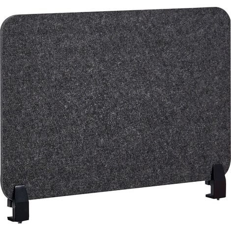 Séparateur de Bureau Panneau Synthétique Acoustique Tissu 80 x 50 cm Gris Foncé Split