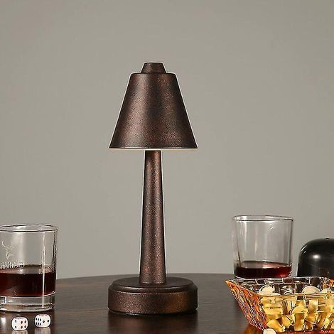 Lampe de table LED sans fil rechargeable, lampe de chevet tactile LED à intensité variable (1/5)