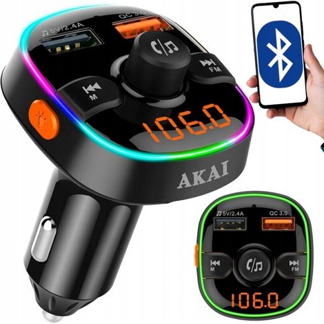 Trasmettitore fm Akai FMT-52BT schermo led vivavoce (1/4)