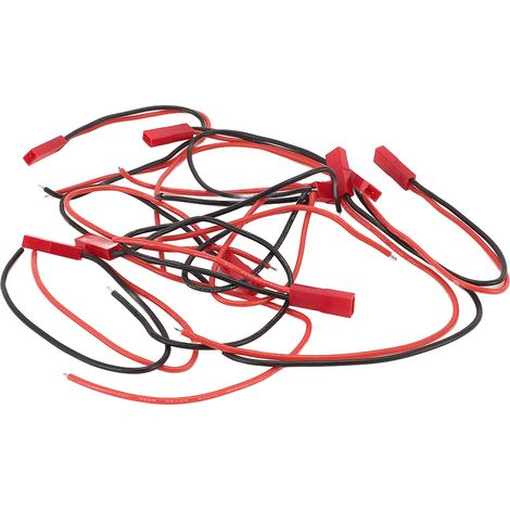 Lot de 10 câbles moteurs soudés avec connecteurs JST femelles, pour moteurs 180, 370, 380 et 390, compatibles avec les voitures et jouets radiocommandés (batterie incluse). Longueur : 160 mm. (1/5)