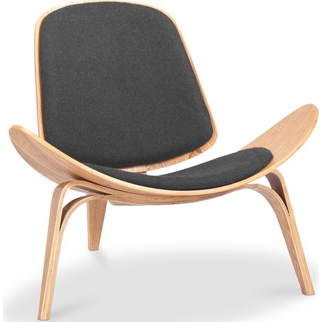 Designer-Sessel - Skandinavischer Sessel - Stoffbezug - Lucy Dunkelgrau