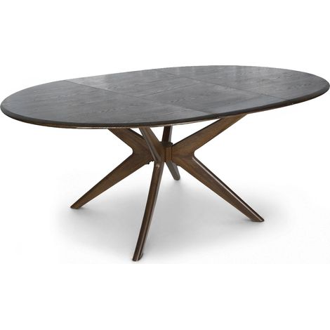 Table ronde extensible 130-180cm effet noyer, CIERRA (1/3)