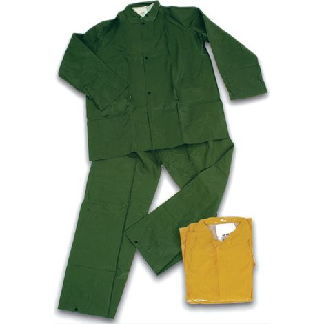 Completo impermeabile Antipioggia Giacca e Pantaloni in Pvc Giallo taglia L STI