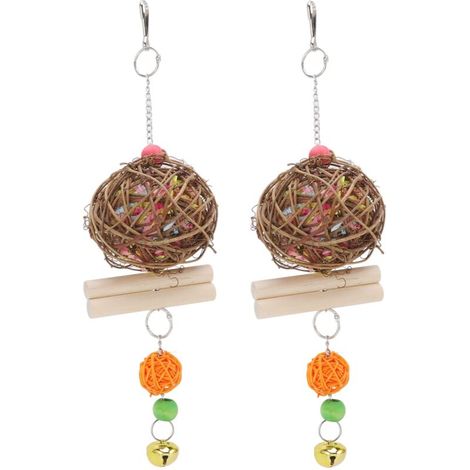 Jeffergarden Broyeur de Cage pour perroquets jouet à mcher pour oiseaux pour recherche de nourriture pour calopsitte Conure gris africain (1/5)