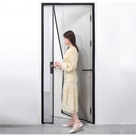TAISHENGDA - Tenda magnetica su misura per porta, zanzariera in fibra di vetro, tenda antistrappo, apertura laterale per balcone e terrazzo (dimensioni: 80 x 195 cm) (1/5)