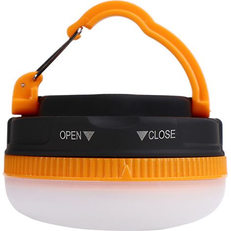 DirigéLampe de camping d'urgence, lampe de tente lumineuse et multifonctionnelle, jaune, fonctionnant sur piles (1/5)