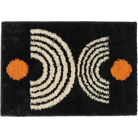 Tapis de bain lavables en machine (noir/orange, 40 x 60 cm) (1/5)
