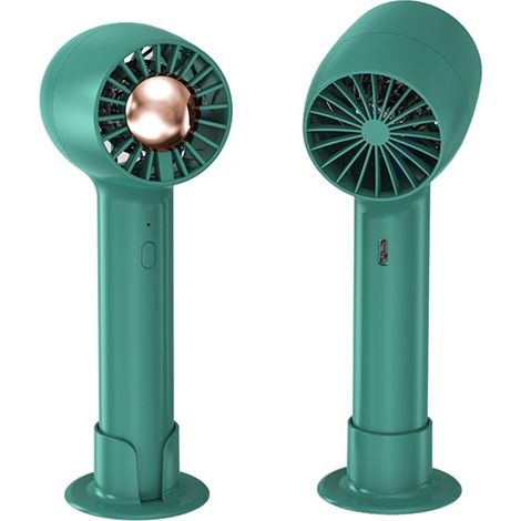 1 Ventilateur, rechargeable USB-C, moteur sans balais, 3 vitesses, ABS, pour bureau, camping, voyage (1/5)