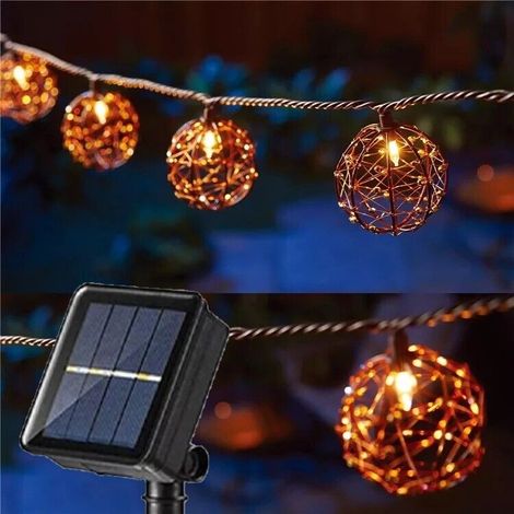 Catena di luci a Led 10 Lampadine per esterno da Giardino energia solare da 3.8M (1/5)