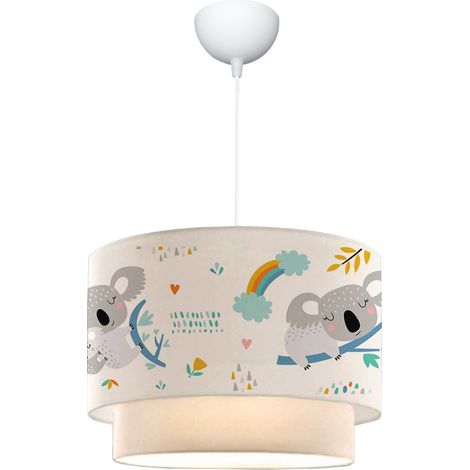 Lustre lampe lumière suspendu suspension pour enfant E27 70 cm motif de koala