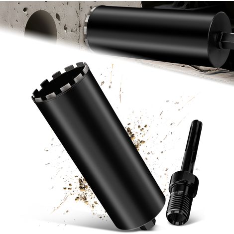 Couronne de Forage Diamantée avec Segment Turbo, Ø 150 mm et Adaptateur SDS MAX, Foret avec Emmanchement 1 1/4" Et Longueur Totale de 460 mm