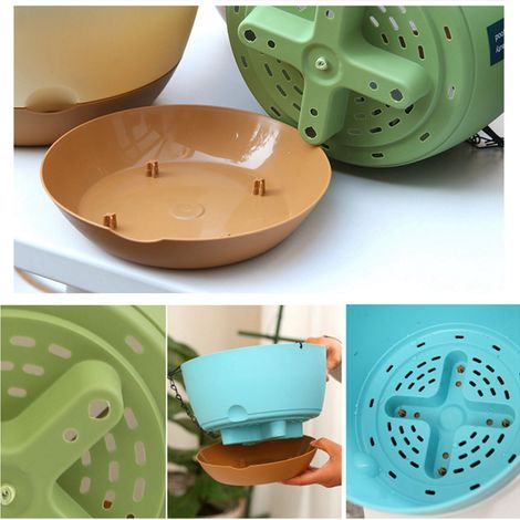Pot de fleurs suspendu à double chaîne pour la maison, le balcon et l'intérieur, avec réservoir à absorption d'eau automatique (1/5)