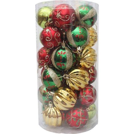 Sphère de Noël en plastique durable avec revêtement électrolytique pour décoration saisonnière (1/4)