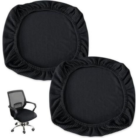 2 Pièces Housse Tabouret Rond,Housse de Chaise Extensible,Housse de Coussin de Chaise de Salle à Manger,Housse de Tabouret Pivotant de Bar,Protege Siege Bureau,Housse Assise Chaise Lavable (1/4)