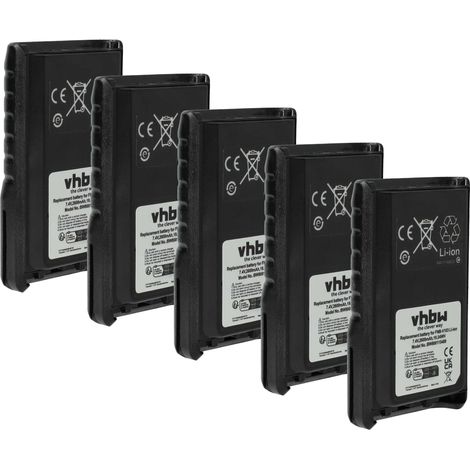 vhbw 5x Akku kompatibel mit Vertex Yaesu VX231, VX230, VX-231L, VX234, VX231L, VX-231, VX-230 Funkgerät, Walkie Talkie (2600 mAh, 7,4 V, Li-Ion) (1/4)