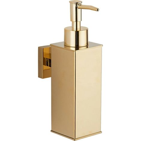 304 Stainless Steel Wall Mounted Soap Dispenser for Home Decor (Gold)