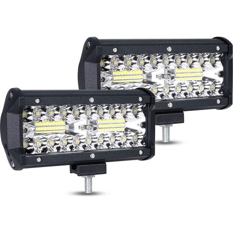 120W Phares de Travail LED, 2pcs 7 inch 6000K 7200 LM Projecteur LEDS Voiture Étanche IP67 Spot Flood Feux Antibrouillard LED Poutre Combo Phare pour Camion Voiture VTT/VUS Bateau (1/5)