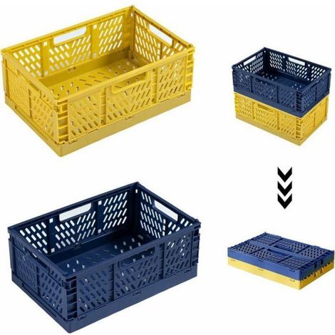 Panier De Rangement Pliable - Plastique - 22 x 14,8 x 8,7 cm - Pour Cuisine Bureau Extérieur Camping - 2 Pièces (1/5)