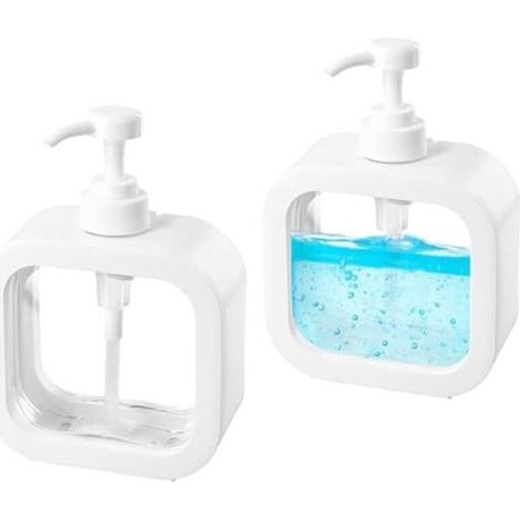 Soap Dispenser, 2-Piece Liquid Soap Dispenser, 500ml Kitchen Soap Dispenser, Dishwashing Liquid Dispenser, Shampoo and Shower Gel Dispenser for Bathroom (1/5)