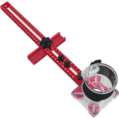 Support de Rainure de Fraisage de Routeur 4 en 1-Matériel D'Armoire Gabarit de Routeur en Aluminium Gabarit de Coupe de Cercle Poinçon-Support de Fraisage de RouteurA (1/5)