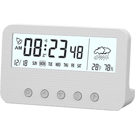 Réveil électronique LED, horloge simple pour enfant ou étudiant, blanc