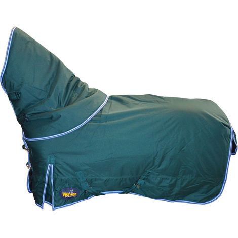 155 cm, verde: Coperta da paddock impermeabile e traspirante per cavalli 600 D con imbottitura 300g completa di collo staccabile
