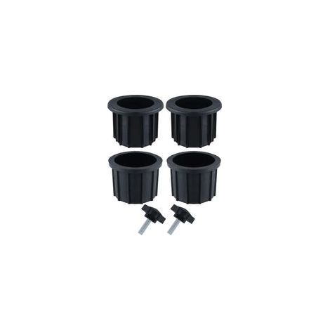 6-teiliges Set Balkon-Sonnenschirmzubehör, 4 Schirmlochringe und 2 Handknopfschrauben, Schirmhalterzubehör für Terrassentische, Balkone und Terrassen (Schwarz) (1/5)
