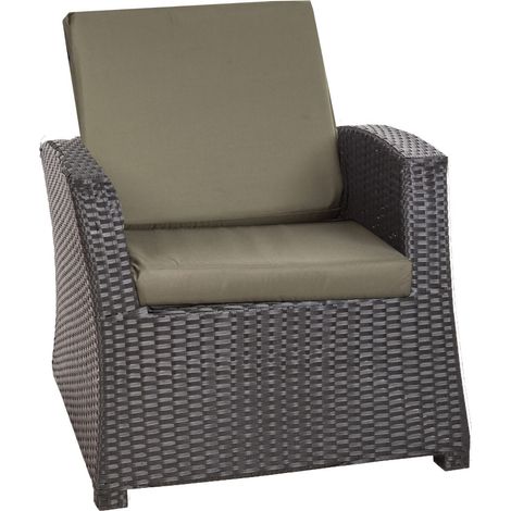 Coussins de chaise en résine tressée 56x52x7cm Lot de 2 coussins de chaise extérieur, Coussin de fauteuil de jardin Noir, Coussin avec dossier