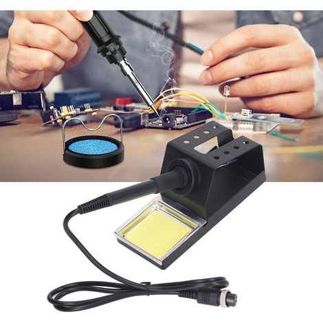 Kit de station de soudage thermostatique intelligente de bureau 60W, température réglable et chauffage rapide, conception thermostatique en céramique, norme européenne. (1/5)
