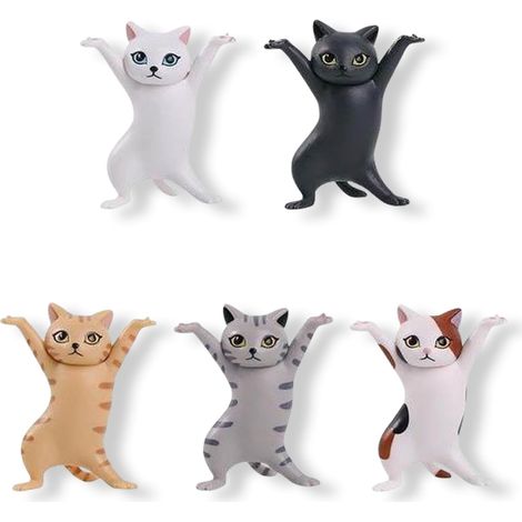 Lot de 5 mini figurines de chat en PVC pour décoration maison, bureau, étagère et fête. (1/5)