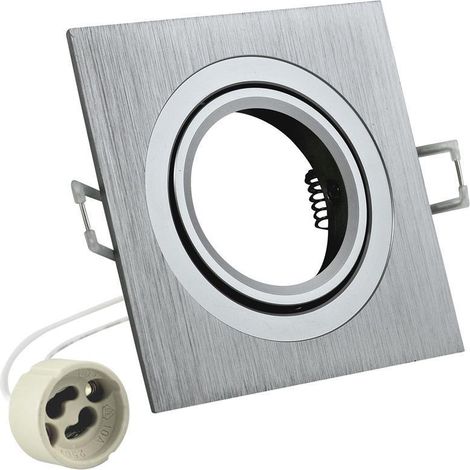Portalámparas cuadrado de aluminio SOUTH OPAL plata cepillada - 302113 (1/3)