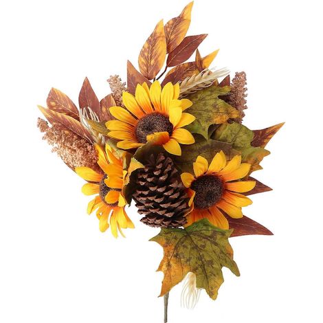 bouquet de tournesols artificiels pour Thanksgiving, composition florale, décoration-3040cm