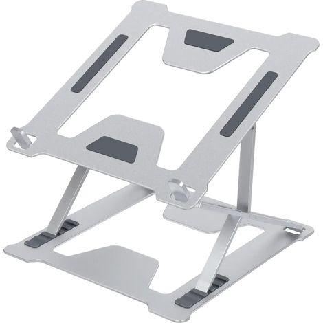 Supporto per tablet e laptop, altezza regolabile, design pieghevole, argento (1/2)