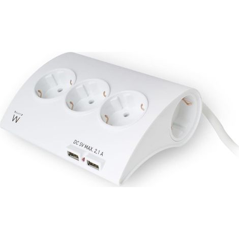 Regleta Ewent EW3935 1,5 m 2 x USB 2,1 A 2500W (1,5 m) (1/5)