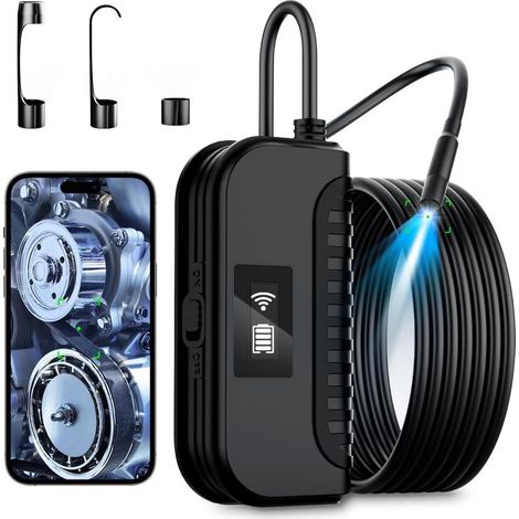 10M Camera Inspection Canalisation, HD 1080P WiFi Autofocus Endoscope Caméra IP67 Etanche (1/5)
