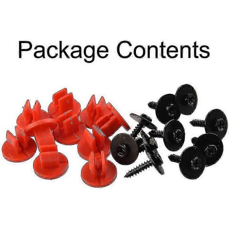 Kit de vis et clips de fixation pour cache moteur sous moteur (Volvo V50 C30, Jaguar, Ford) - Œillets en plastique, goupille à tête ronde, boucle de phare - YNP (1/4)