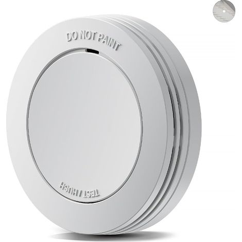 Détecteur de fumée Autonome,Batterie 10 Ans,Alarme 85 DB, Ultra-Fin, sans LED Clignotante,Fonction silencieuse, avec tampons adhésifs,1 Pièces (1/5)