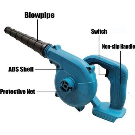 Souffleur Aspirateur Sans Fil - 2200 W - Compatible Batterie Makita 18 V - Fonction Double Soufflage Et Aspiration - 3 6 M3 Min - Pour Entretien Pelouse Et Nettoyage Extérieur - 1 Unite (1/4)