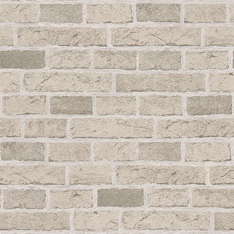 Papiers peints modernes pour cuisine & entrée | Papier peint brique grise beige | Tapisserie fausse pierre pour salon - 10,05 x 0,53 m (1/5)