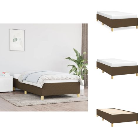 Cadre de lit sans matelas marron foncé 80x200 cm tissu - Cadre De Lit - Lit Double - Literie - Meuble Chambre - Meubles Chambre À Coucher (1/5)