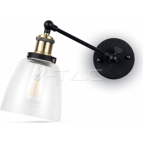 V-TAC VT-7142 LAMPADA DA MURO IN VETRO TRASPARENTE CON PORTALAMPADA PER LAMPADINE E27 - SKU 3861 (1/5)