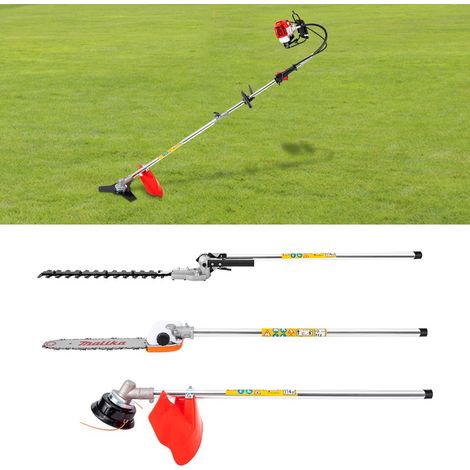 Desbrozadora de gasolina de 2 tiempos 4 en 1 Multitool 52 cc Desbrozadora y cortabordes con mochila (1/5)