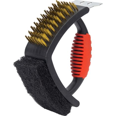 Brosse de nettoyage pour barbecue 3 en 1 Acier inoxydable Cuivre 16x11,5x7cm (1/5)