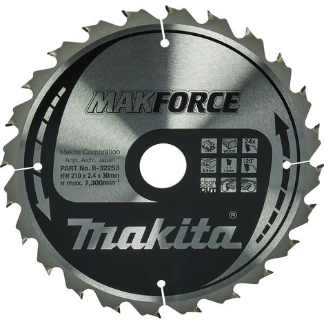 Makita B-32253 Lama Sega Circolare Makforce T.C.T. 210x30mm 24T Legno