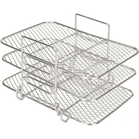 Ninja Double-Heat Fritteusenhalterung Edelstahl 304 Vierseitiges Zubehör, kompatibel mit Ninja Heißluftfritteusen DZ201 / DZ401 / AF300UK / AF400UK