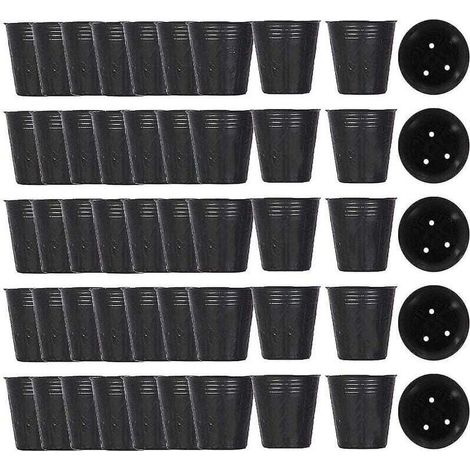 Lot de 500 pots de pépinière en plastique 8cm – Avec trous de drainage pour croissance rapide – Conception anti-enchevêtrement – - 8cmx8cm (1/5)
