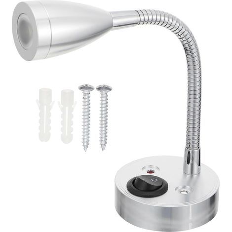 Spots muraux universels pour meubles, tuyau d'arrosage, lampe de lecture LED 3W pour bateaux, camping-cars et yachts-20X6X6CM-Silver (1/3)