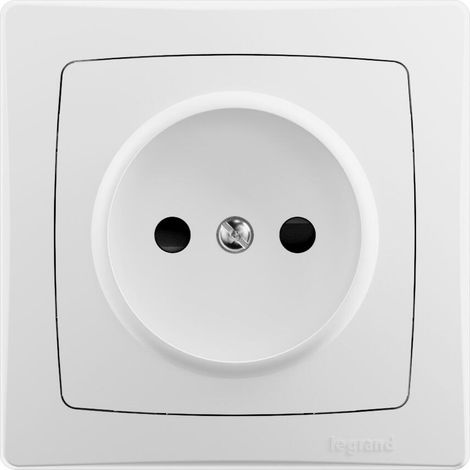 Enchufe LEGRAND de superficie, sin toma de tierra, color blanco. LEGRAND (1/2)